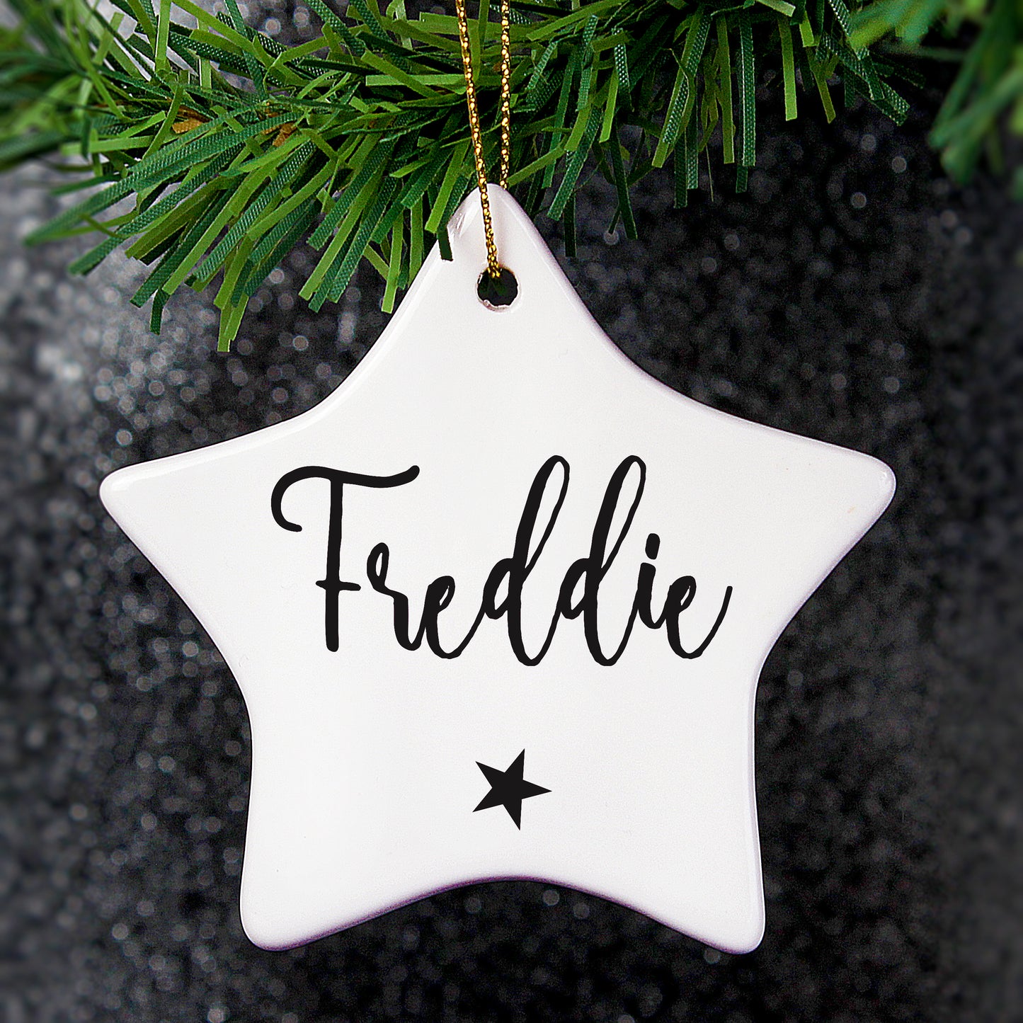 Personalised Name Ceramic Star Decoration - MK&JD Gifts