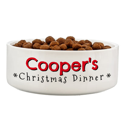 Personalised Christmas Dinner 14cm Medium Pet Bowl - MK&JD Gifts