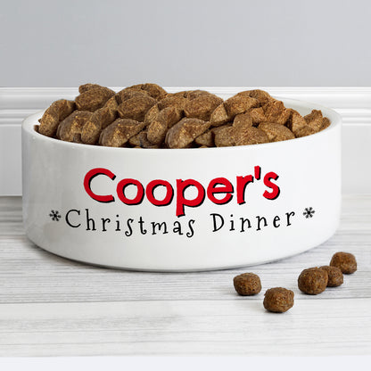 Personalised Christmas Dinner 14cm Medium Pet Bowl - MK&JD Gifts