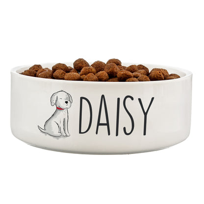 Personalised Scribble Dog 14cm Medium Pet Bowl - MK&JD Gifts