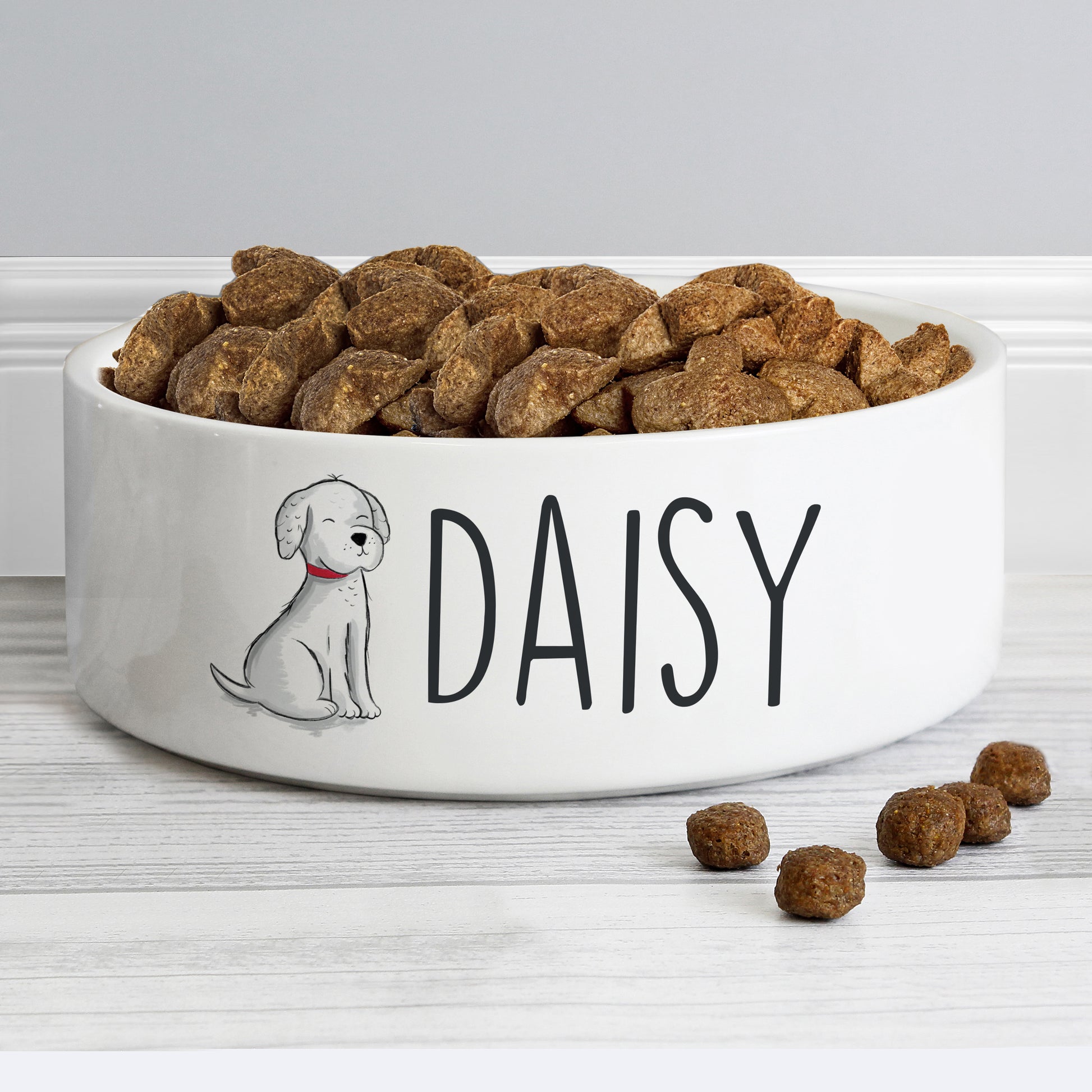 Personalised Scribble Dog 14cm Medium Pet Bowl - MK&JD Gifts