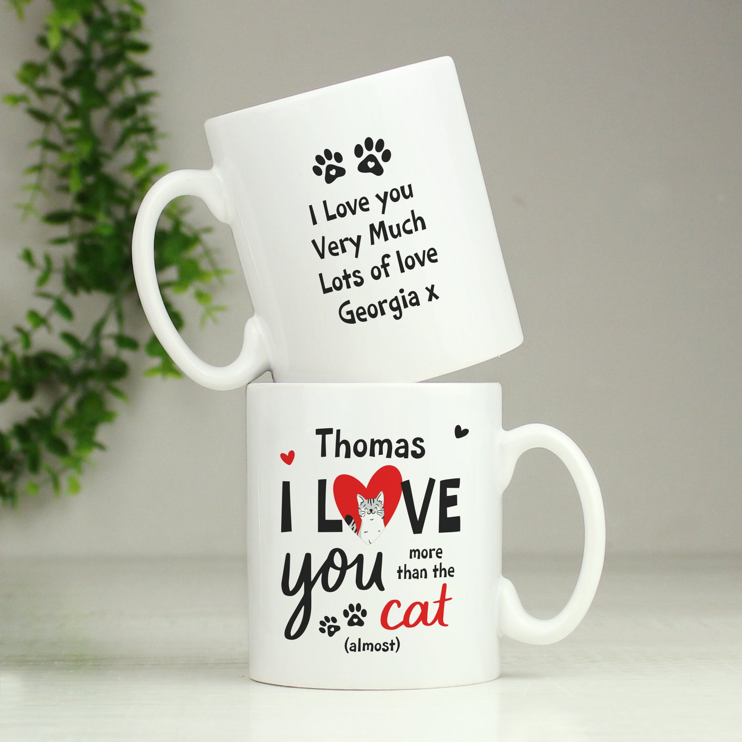 Personalised I Love You More Than The Cat Mug - MK&JD Gifts