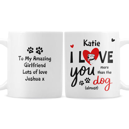 Personalised I Love You More Than The Dog Mug - MK&JD Gifts