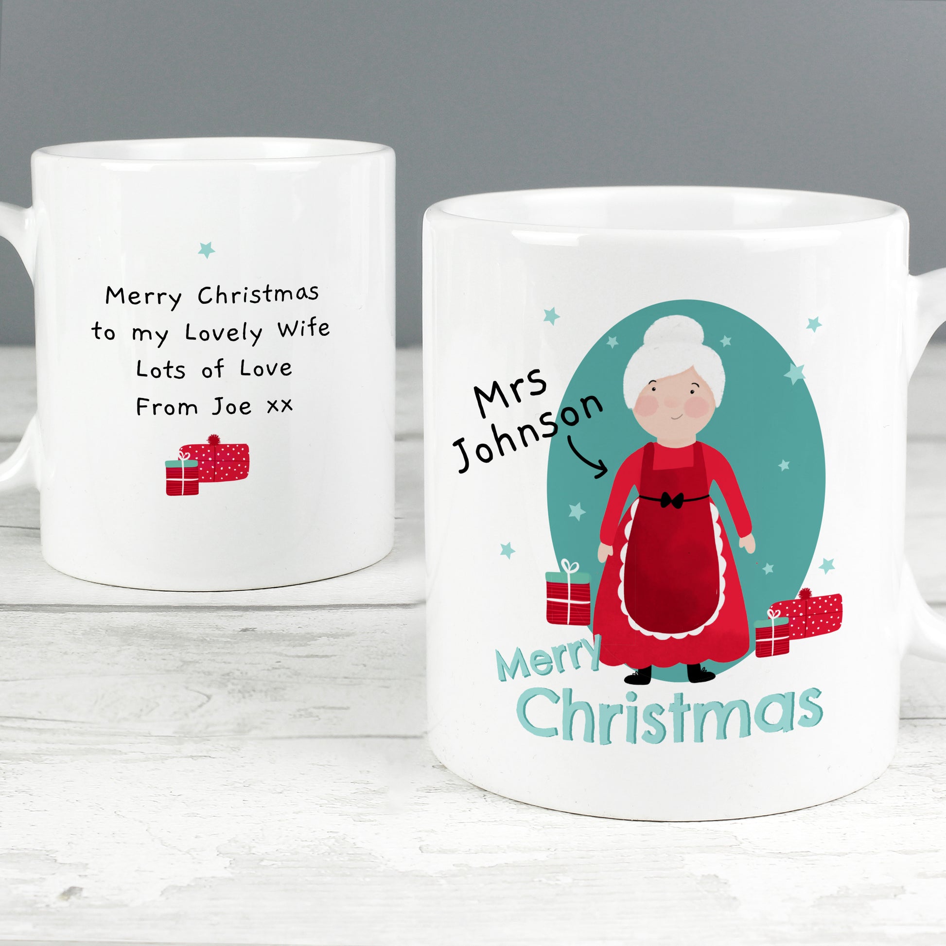 Personalised Mrs Claus Christmas Mug - MK&JD Gifts