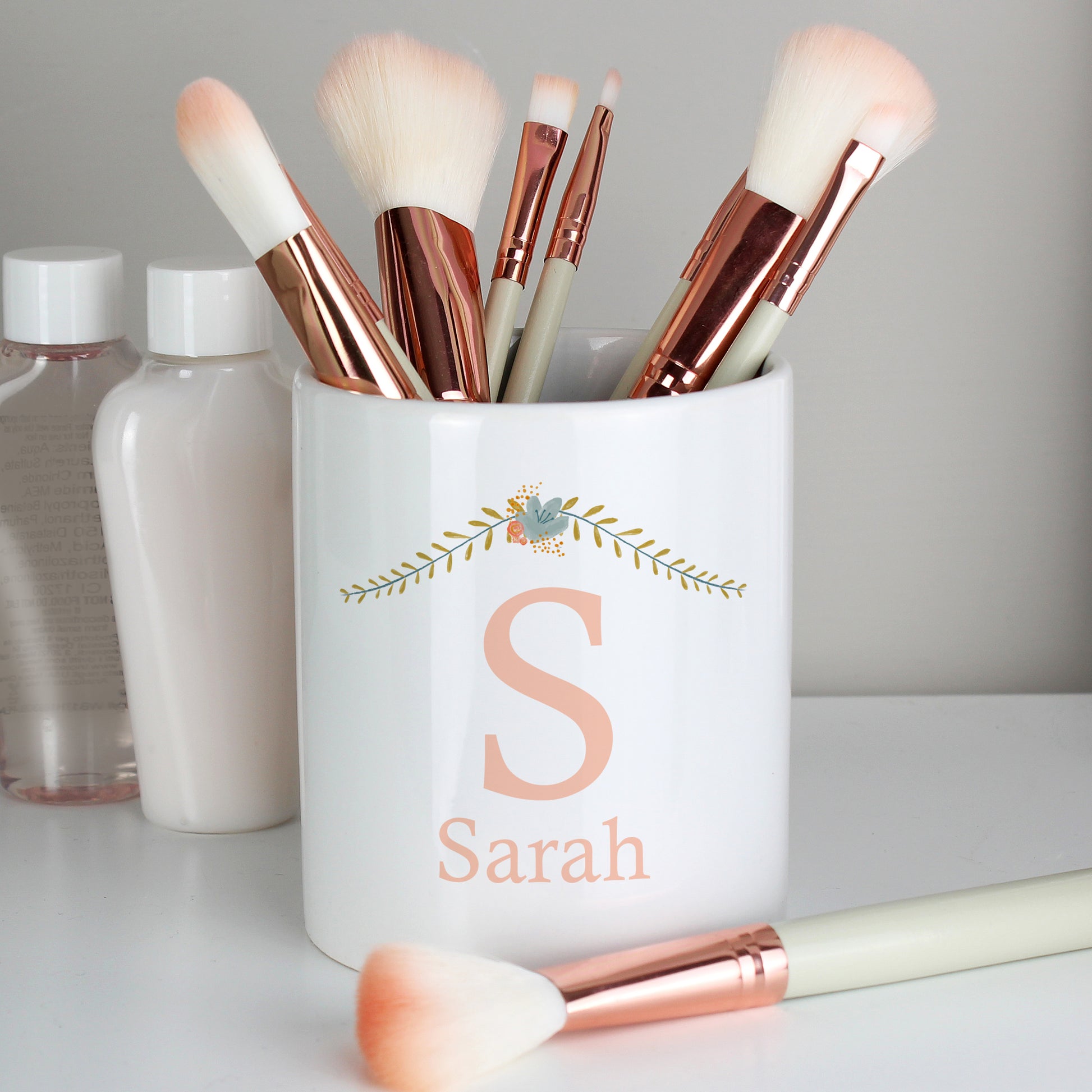 Personalised Floral Bouquet Ceramic Storage Pot - MK&JD Gifts