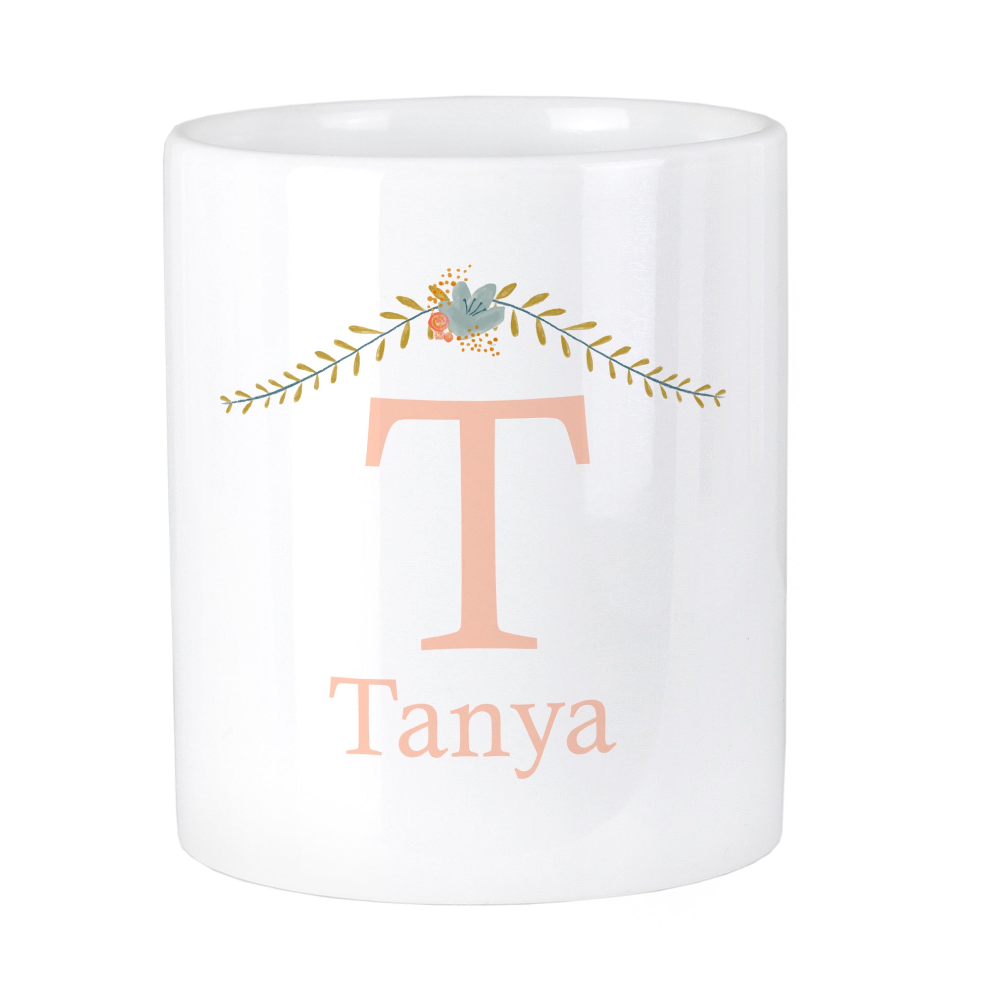 Personalised Floral Bouquet Ceramic Storage Pot - MK&JD Gifts