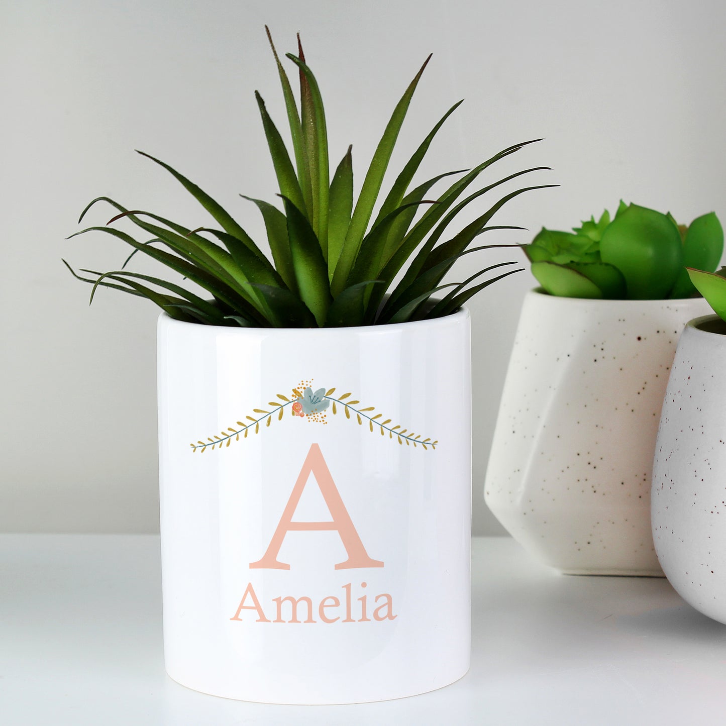 Personalised Floral Bouquet Ceramic Storage Pot - MK&JD Gifts
