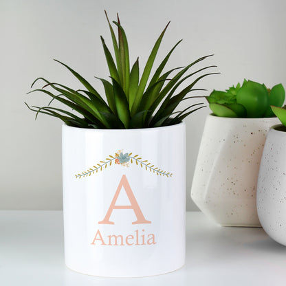 Personalised Floral Bouquet Ceramic Storage Pot - MK&JD Gifts