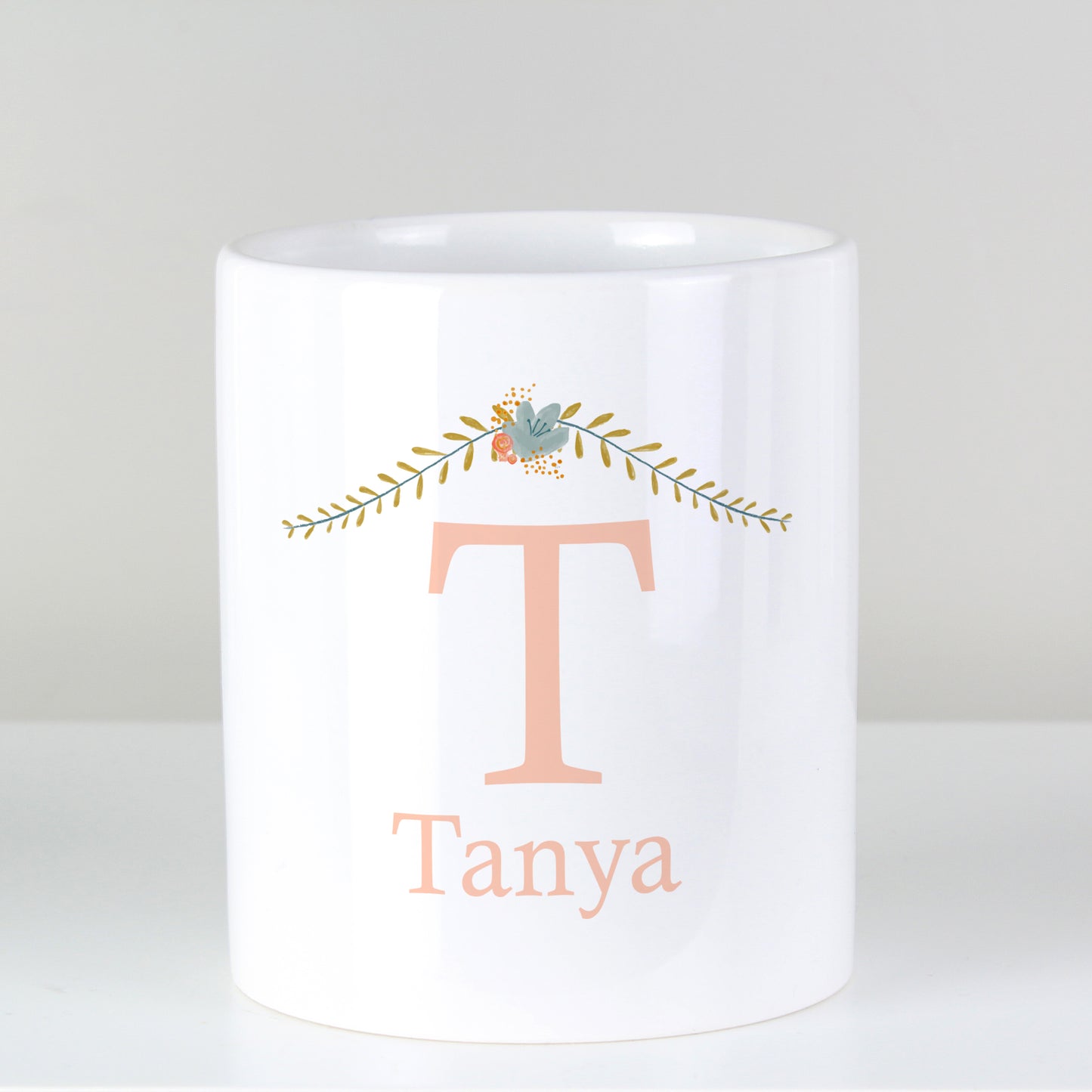 Personalised Floral Bouquet Ceramic Storage Pot - MK&JD Gifts
