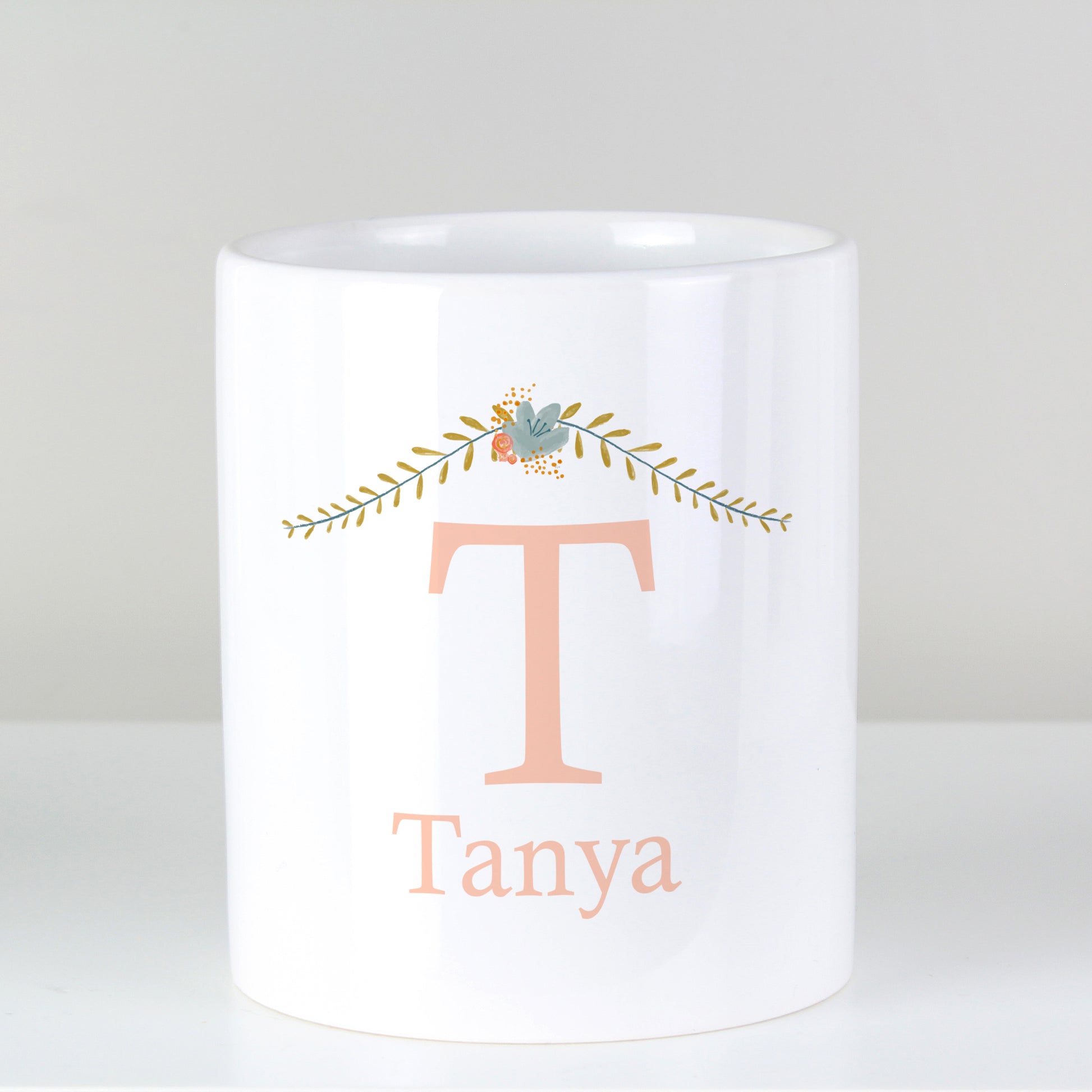 Personalised Floral Bouquet Ceramic Storage Pot - MK&JD Gifts