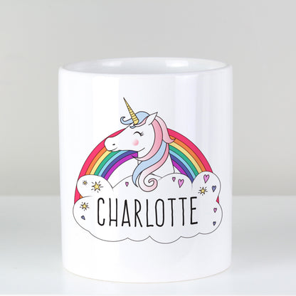Personalised Unicorn Ceramic Storage Pot - MK&JD Gifts