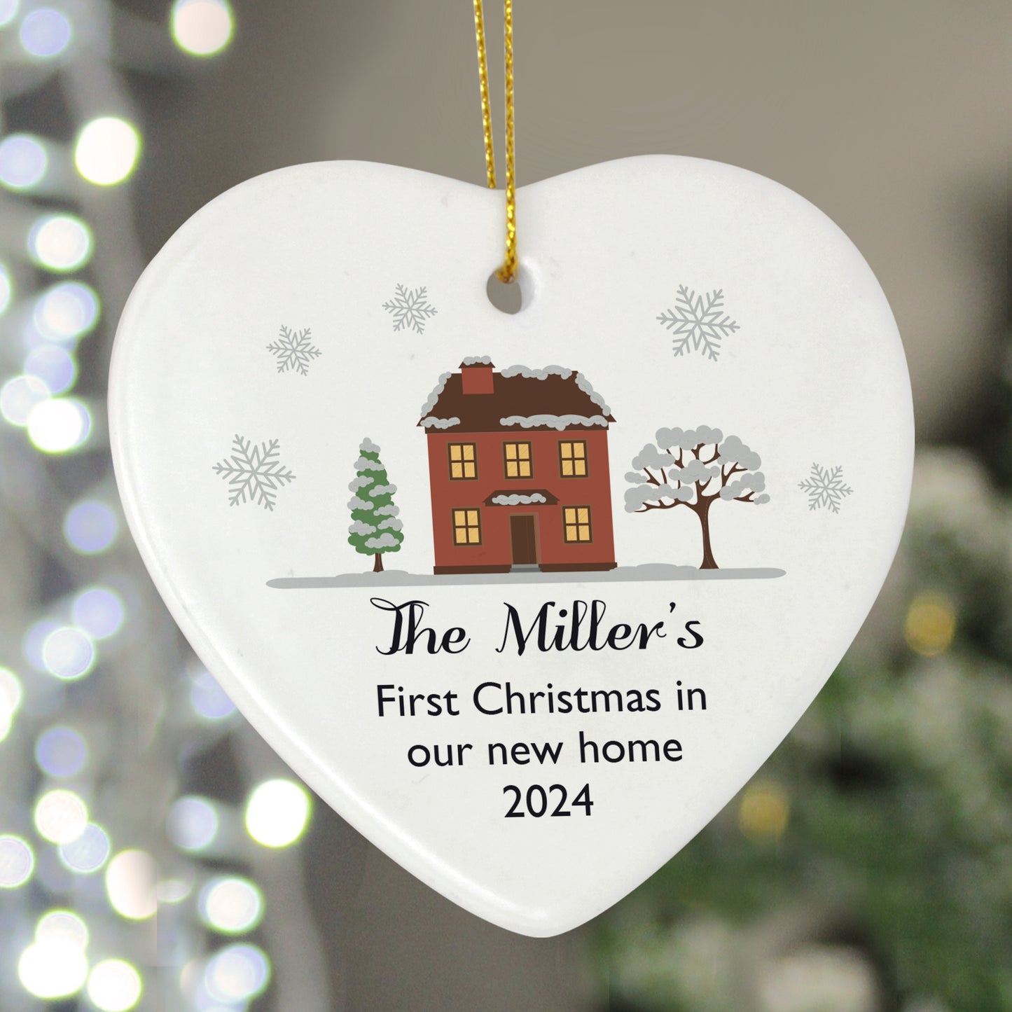 Personalised Cosy Christmas Ceramic Heart Decoration - MK&JD Gifts