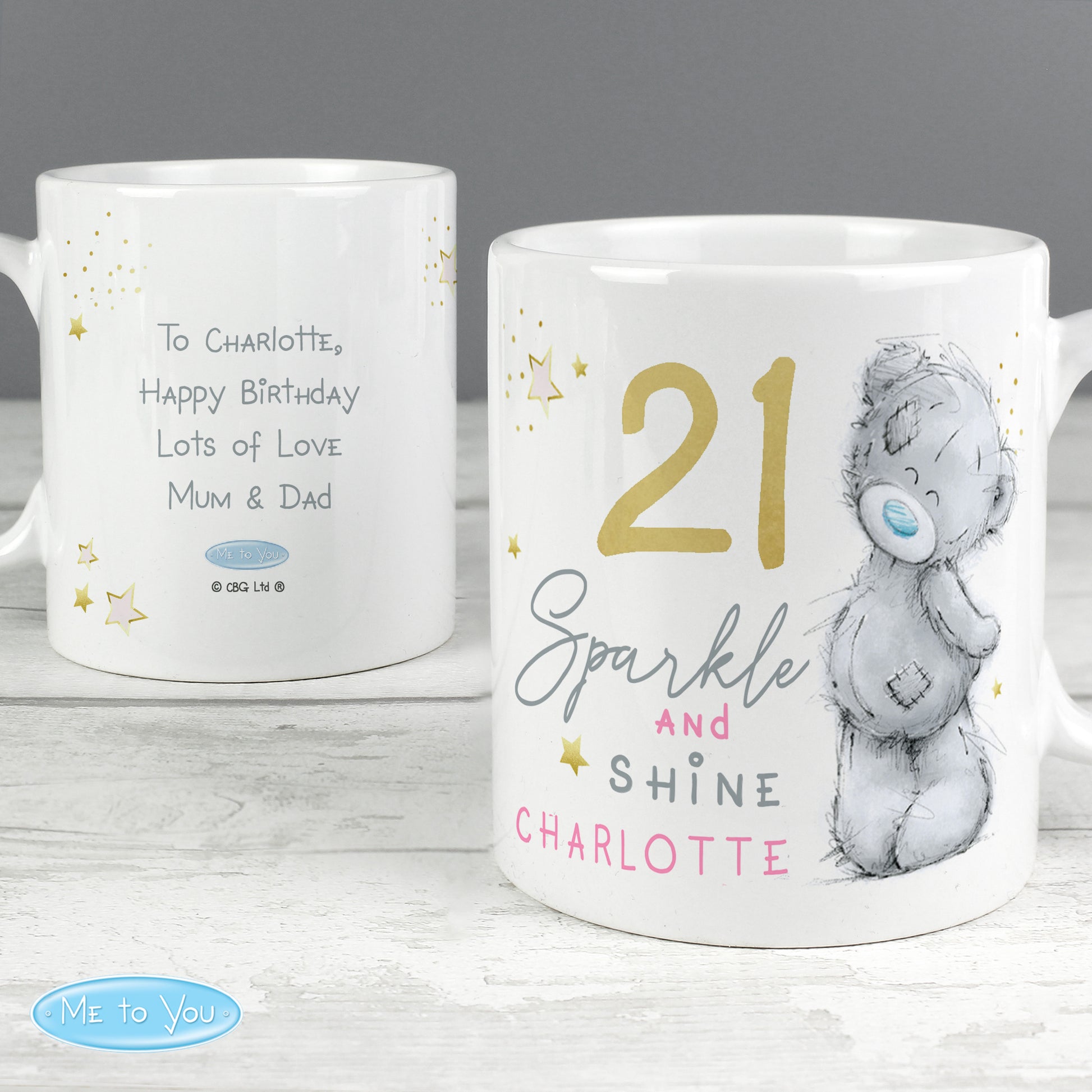 Personalised Me To You Sparkle & Shine Birthday Mug - MK&JD Gifts