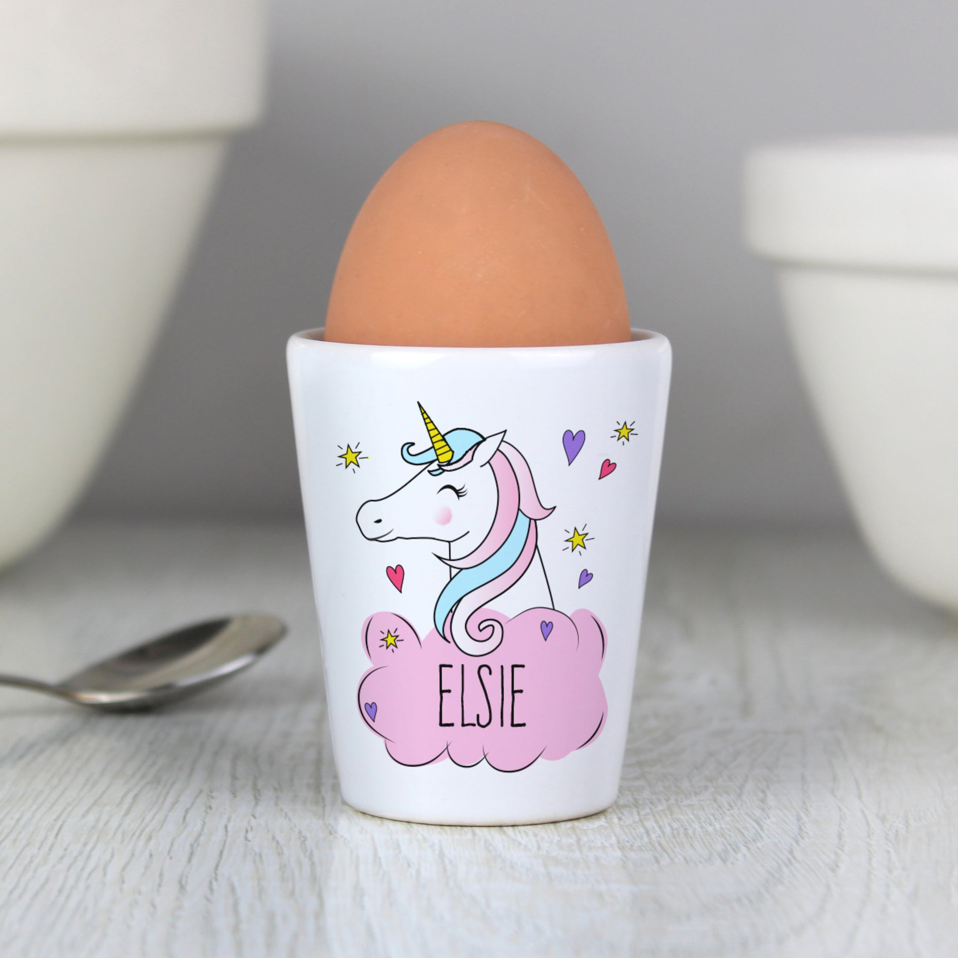 Personalised Unicorn Egg Cup - MK&JD Gifts