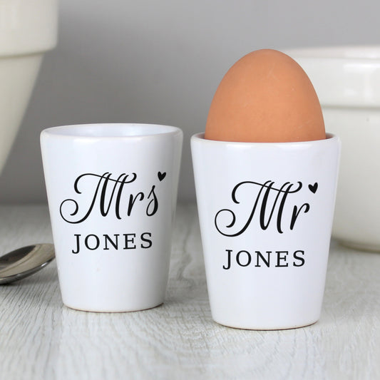 Personalised Mr & Mrs Egg Cups - MK&JD Gifts