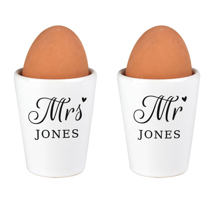 Personalised Mr & Mrs Egg Cups - MK&JD Gifts