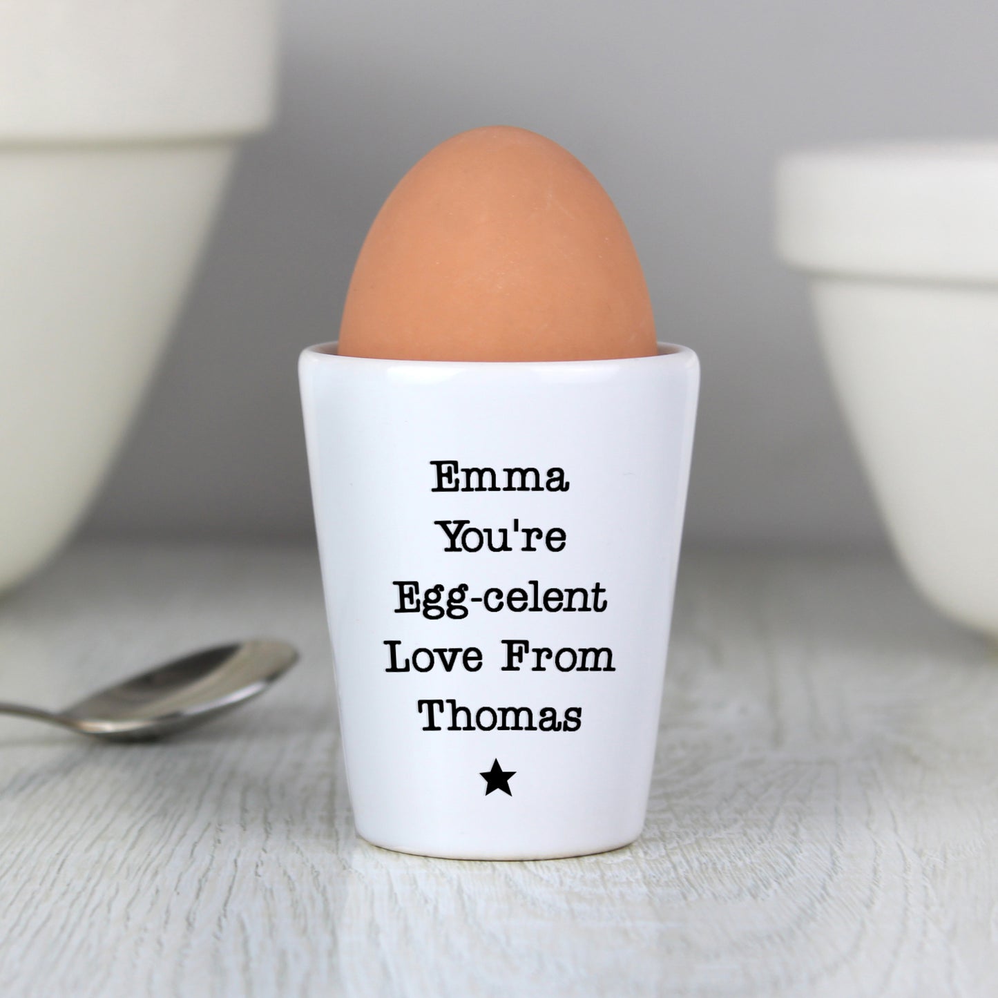 Personalised Star Free Text Egg Cup - MK&JD Gifts