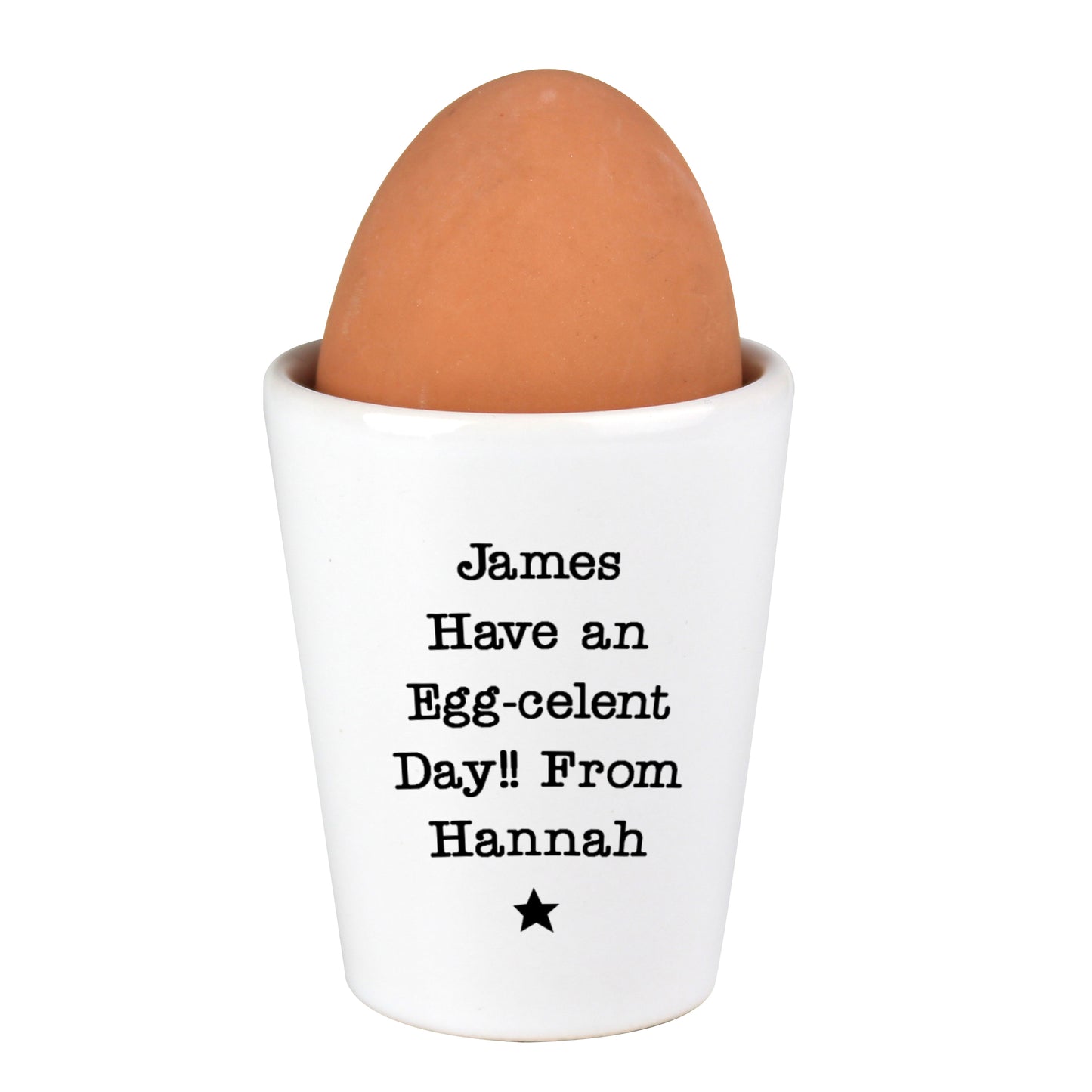 Personalised Star Free Text Egg Cup - MK&JD Gifts