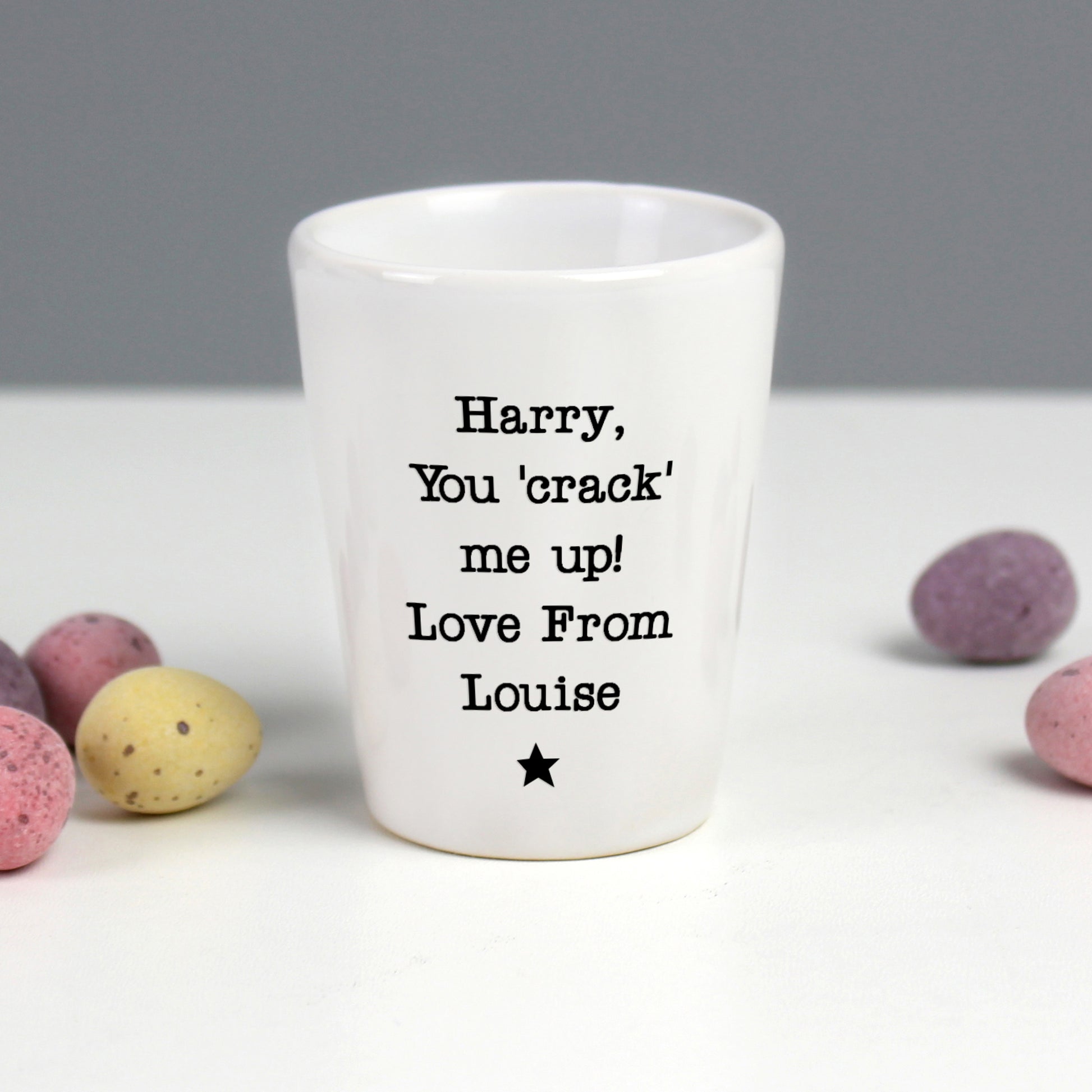 Personalised Star Free Text Egg Cup - MK&JD Gifts