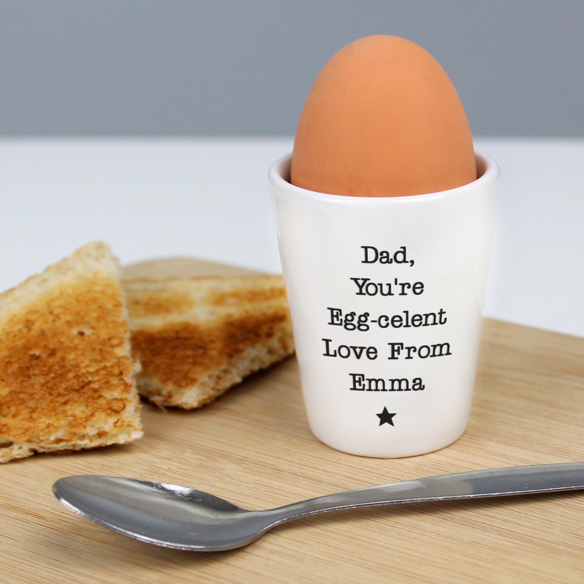 Personalised Star Free Text Egg Cup - MK&JD Gifts