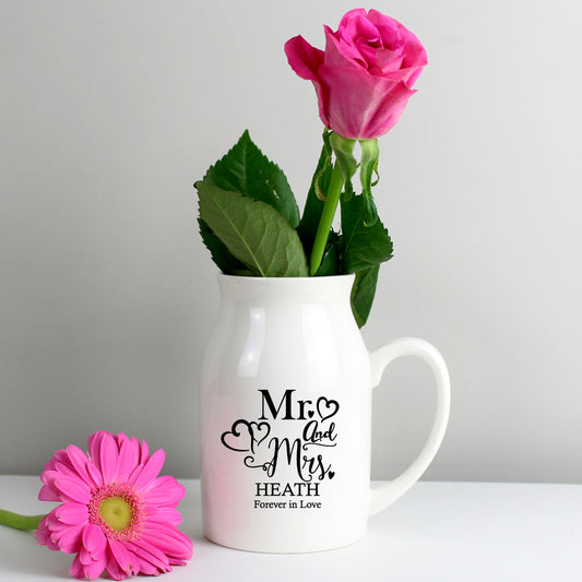 Personalised Mr & Mrs Flower Jug Vase - MK&JD Gifts