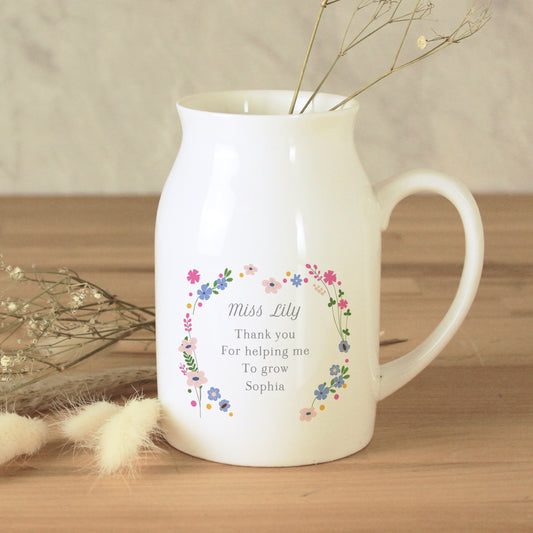 Personalised Floral Flower Jug - MK&JD Gifts