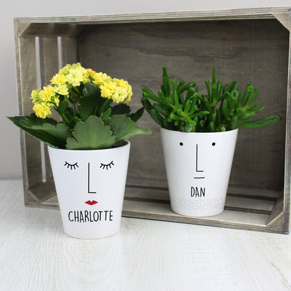 Personalised 'Mr Face' Plant Pot - MK&JD Gifts