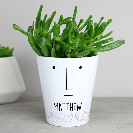 Personalised 'Mr Face' Plant Pot - MK&JD Gifts