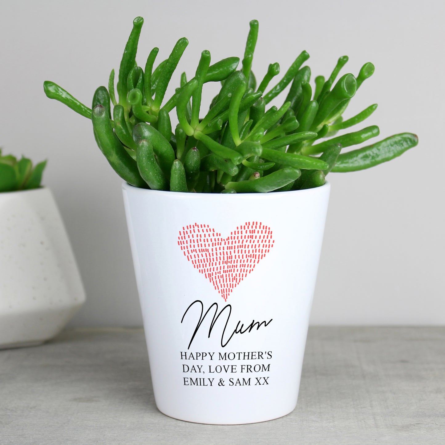 Personalised Heart Plant Pot - MK&JD Gifts