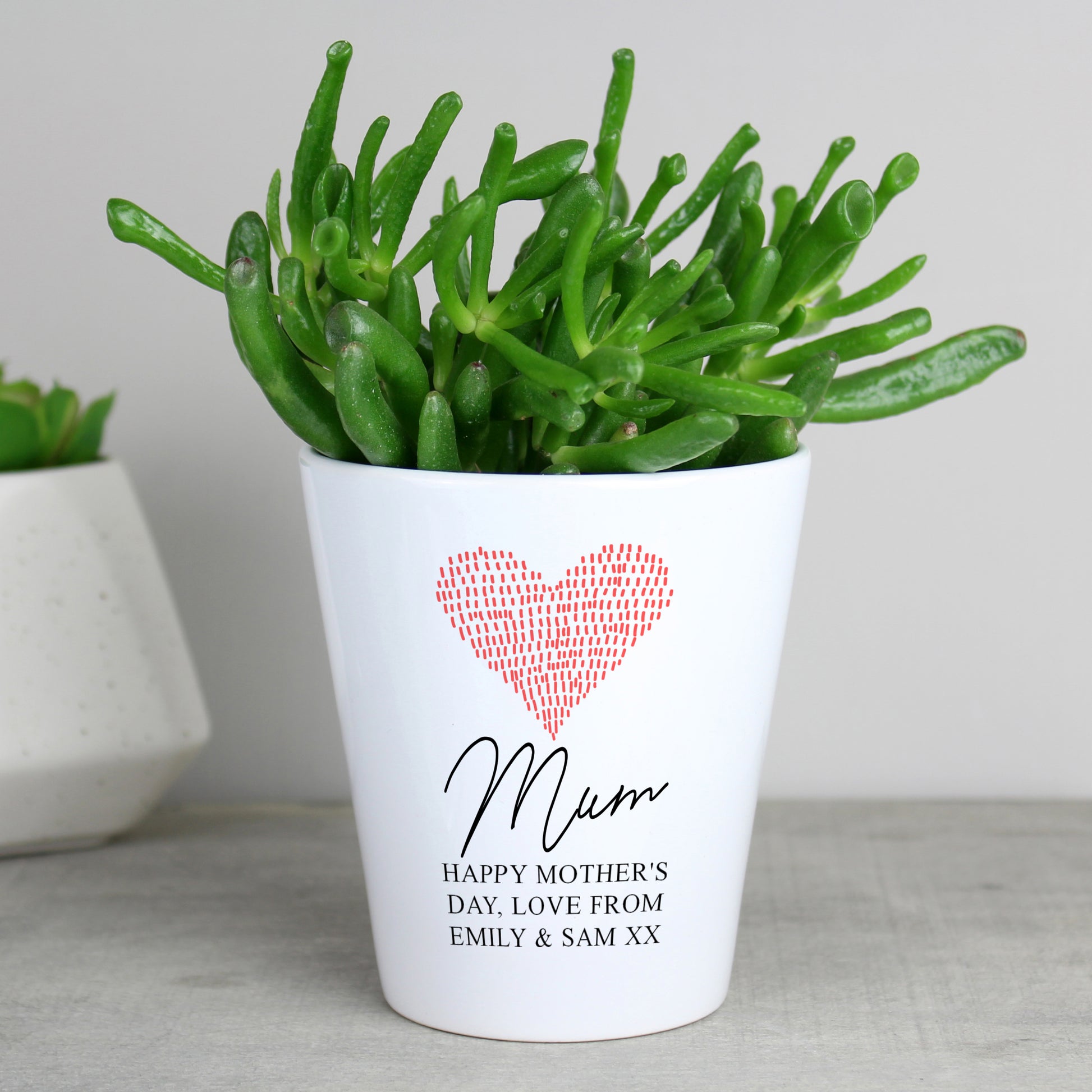 Personalised Heart Plant Pot - MK&JD Gifts