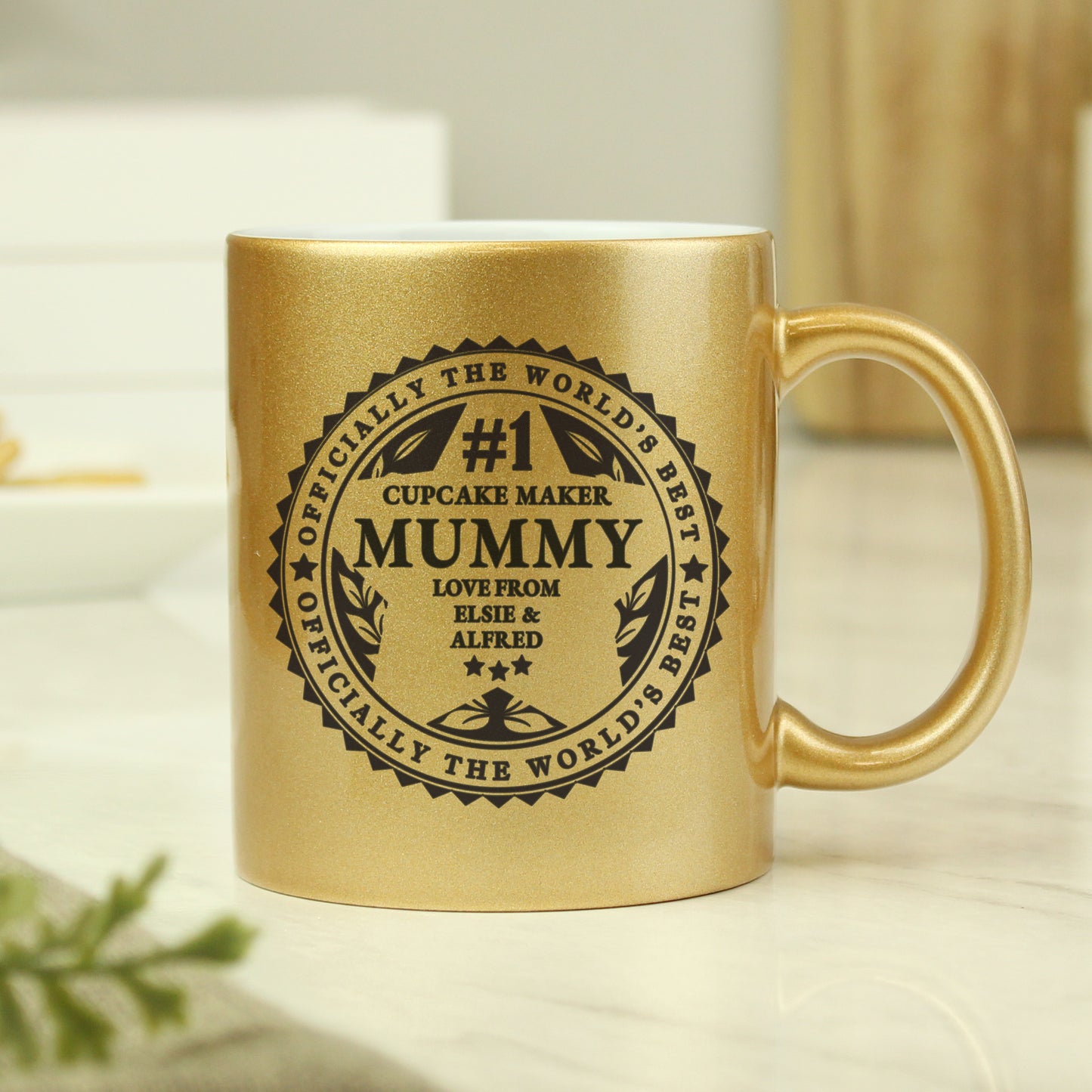 Personalised Worlds Best Gold Mug - MK&JD Gifts