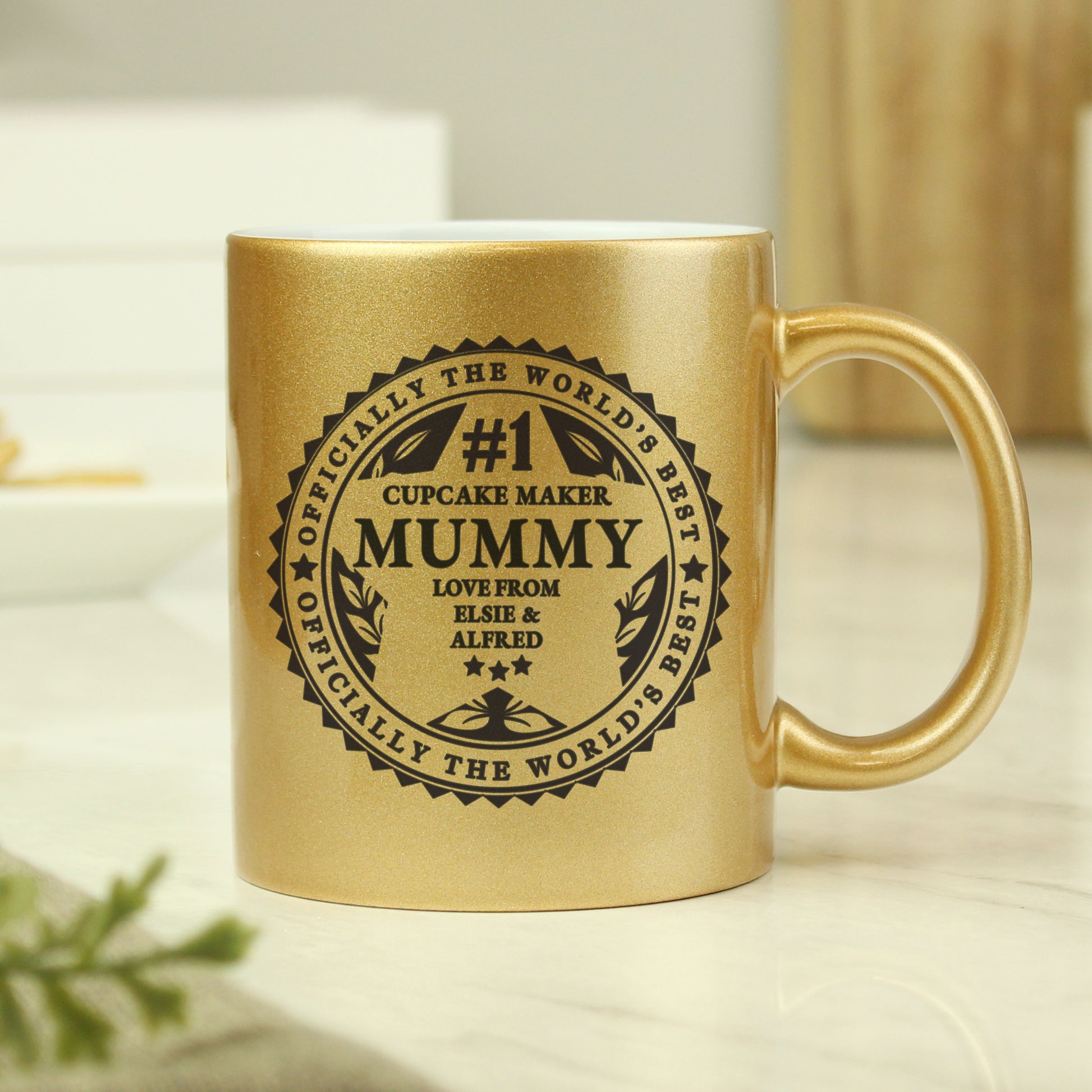 Personalised Worlds Best Gold Mug - MK&JD Gifts