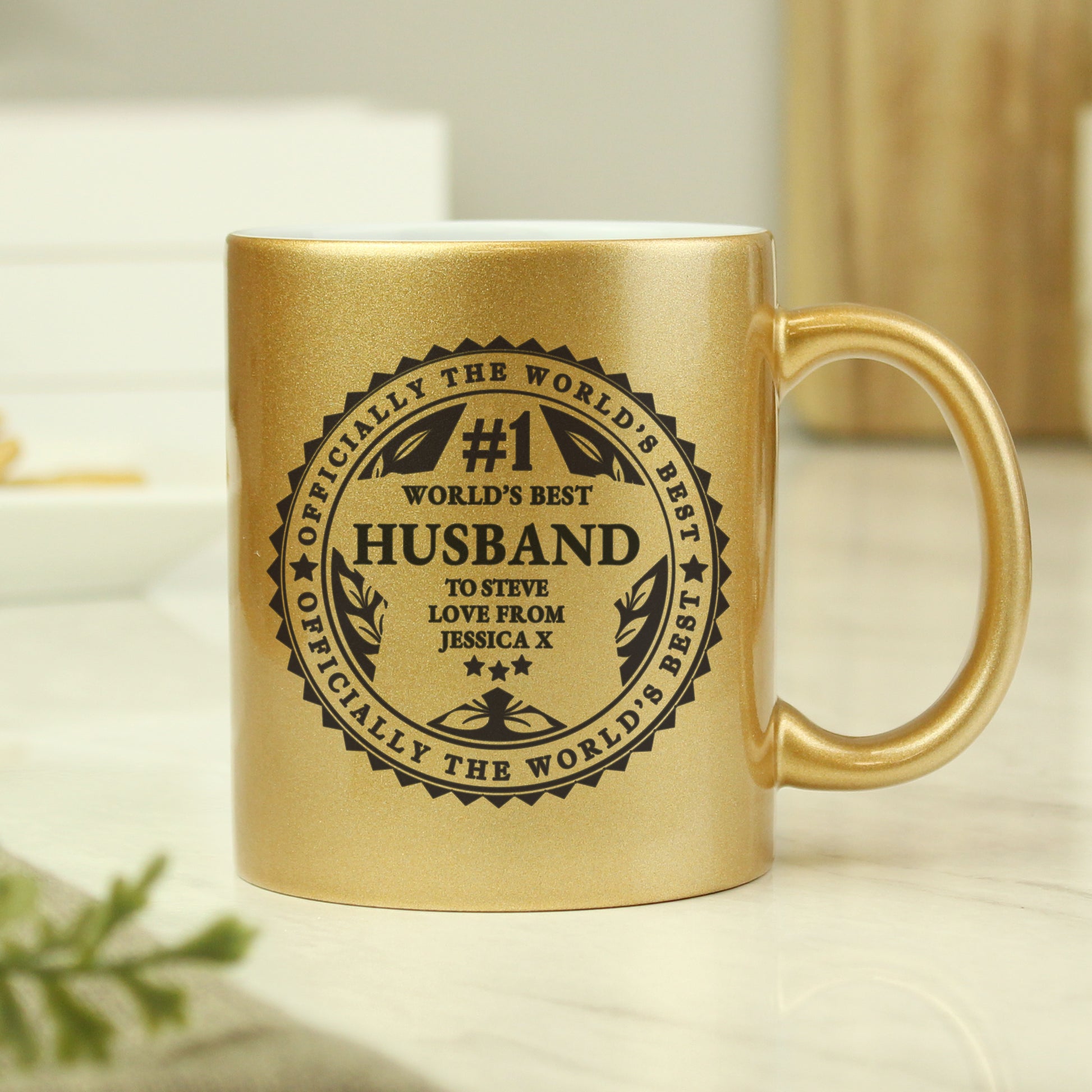 Personalised Worlds Best Gold Mug - MK&JD Gifts