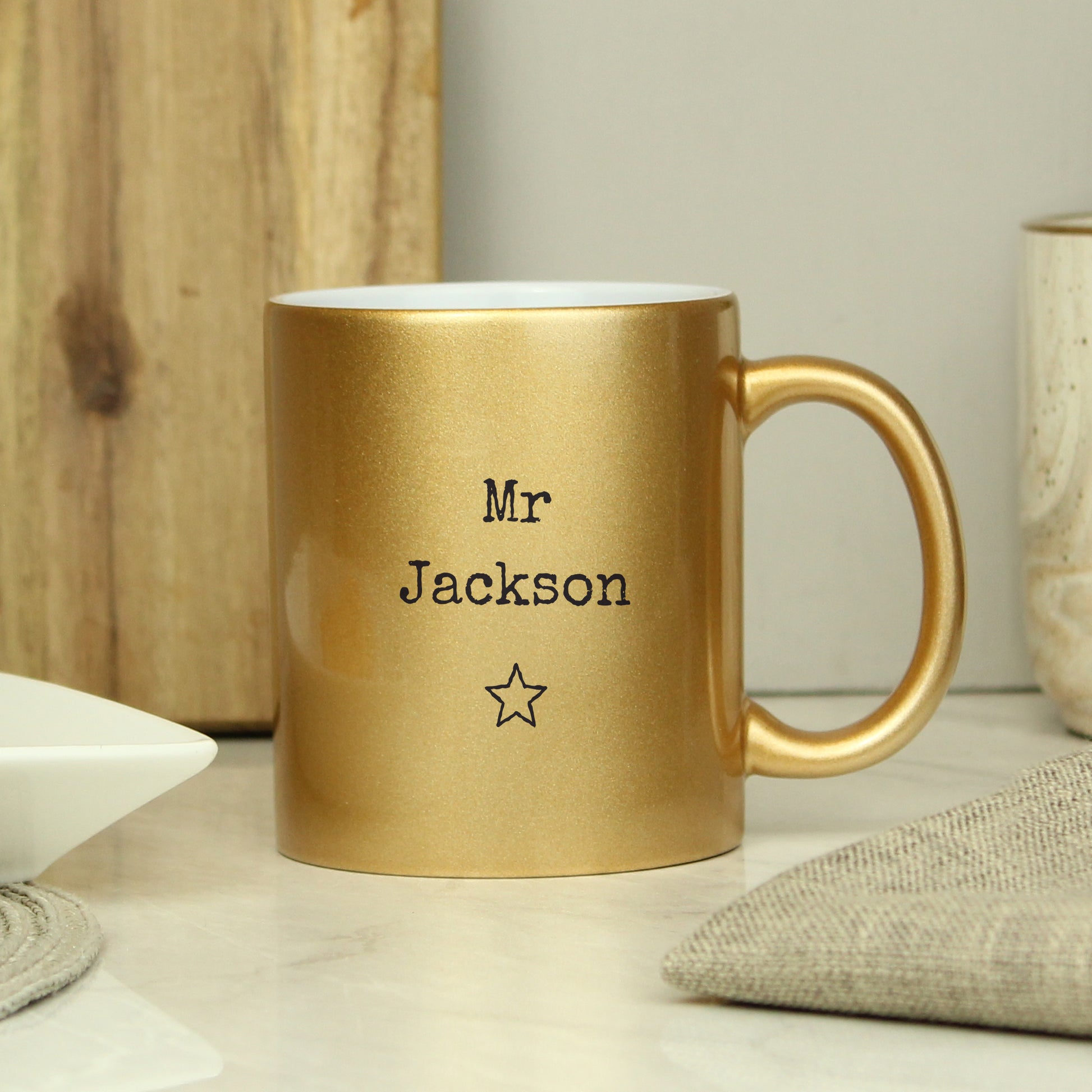 Personalised Free Text Gold Mug - MK&JD Gifts