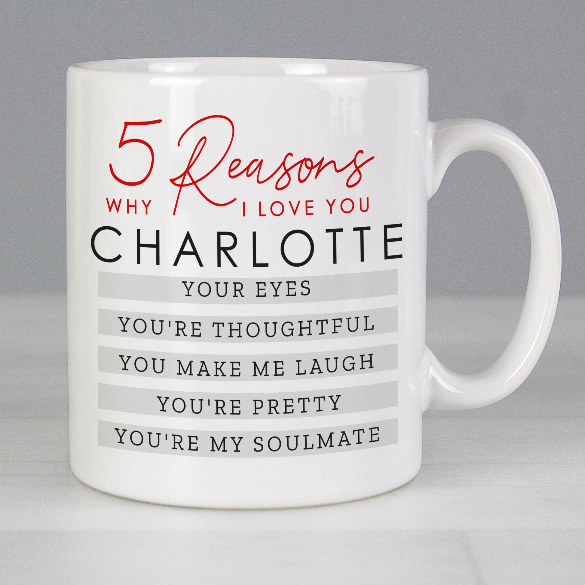 Personalised 5 Reasons Why Mug - MK&JD Gifts