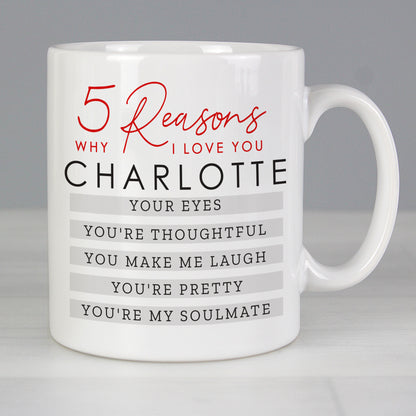 Personalised 5 Reasons Why Mug - MK&JD Gifts