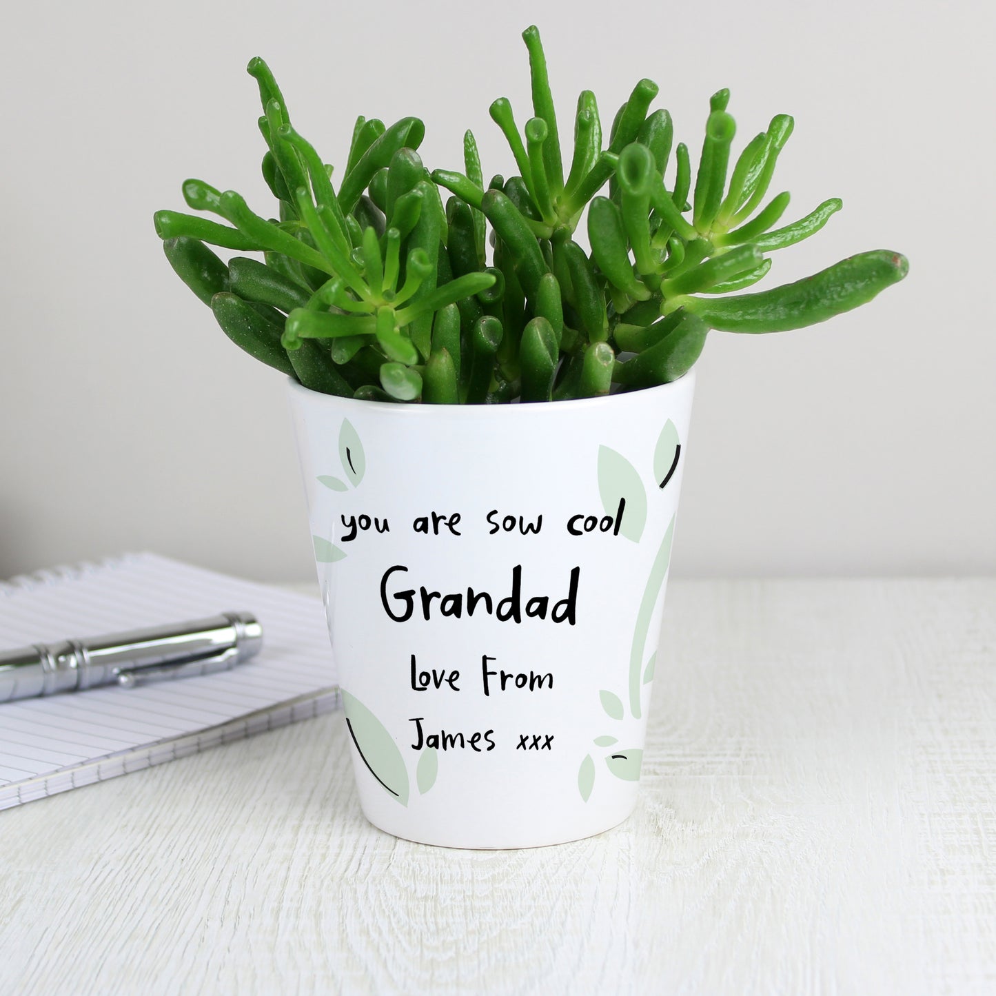 Personalised Free Text Botanical Plant Pot - MK&JD Gifts
