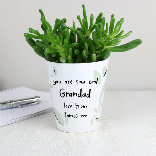 Personalised Free Text Botanical Plant Pot - MK&JD Gifts