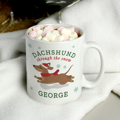 Personalised Dachshund Through... Christmas Mug - MK&JD Gifts