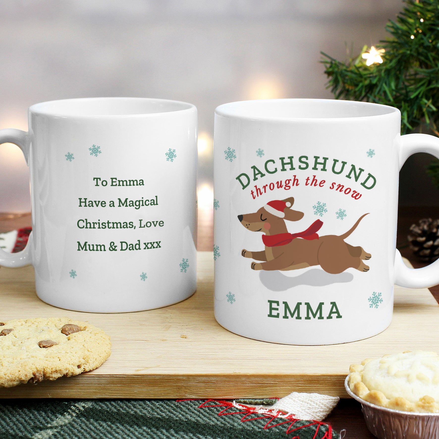 Personalised Dachshund Through... Christmas Mug - MK&JD Gifts