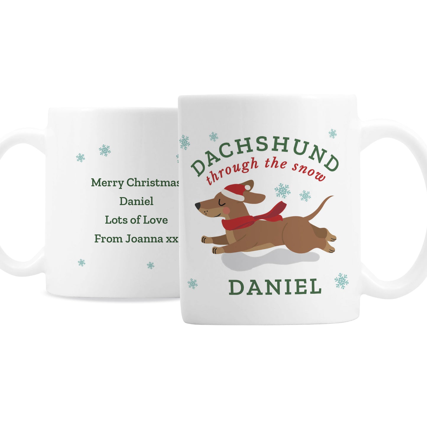 Personalised Dachshund Through... Christmas Mug - MK&JD Gifts