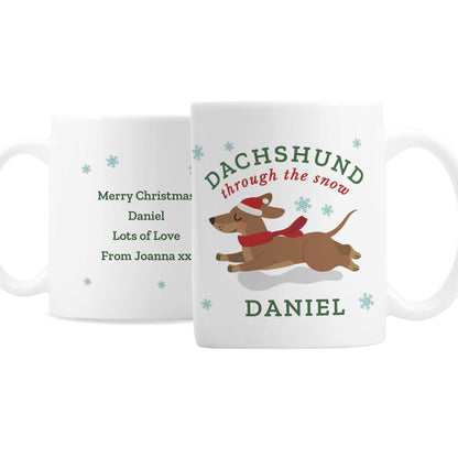 Personalised Dachshund Through... Christmas Mug - MK&JD Gifts