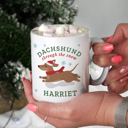 Personalised Dachshund Through... Christmas Mug - MK&JD Gifts