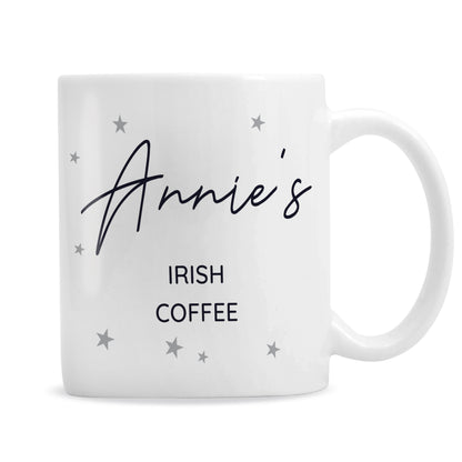 Personalised Free Text Little Grey Stars Mug - MK&JD Gifts