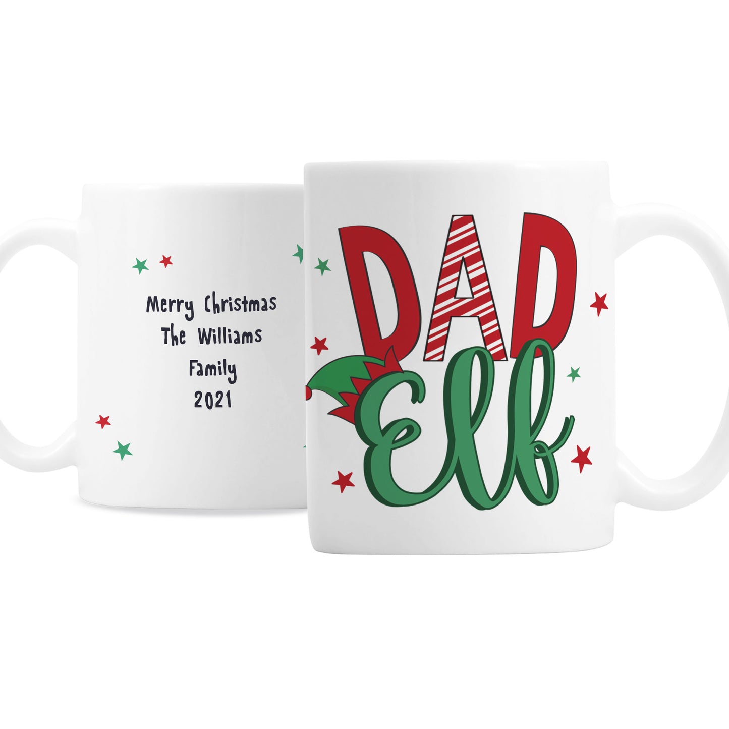 Personalised Dad Elf Mug - MK&JD Gifts