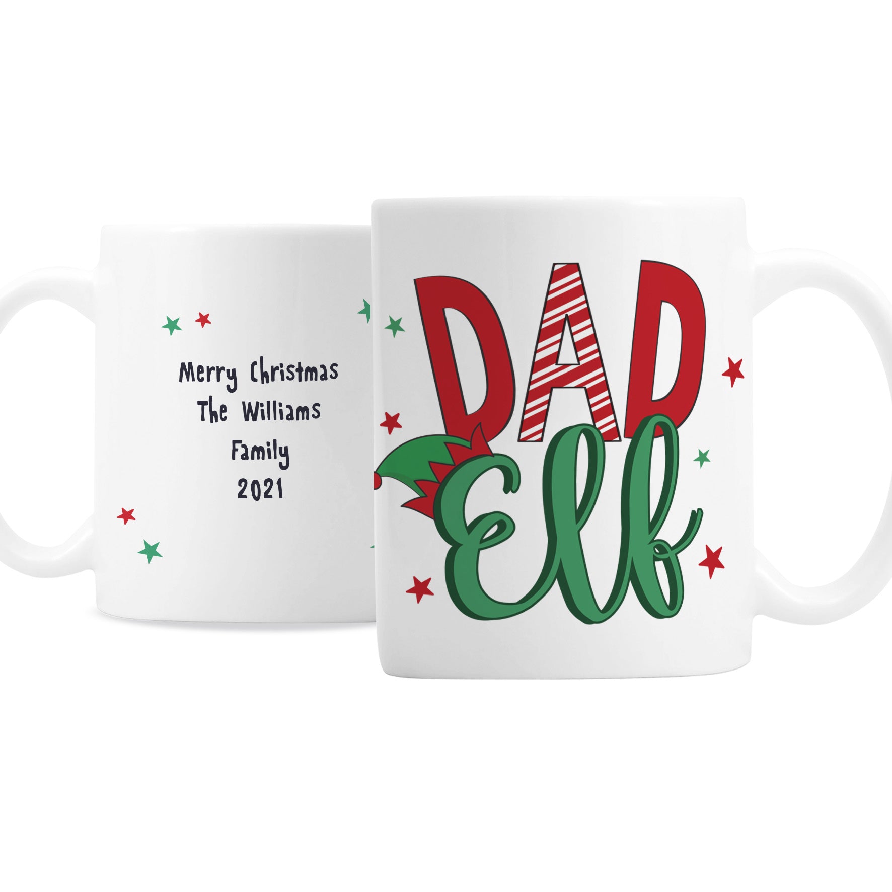 Personalised Dad Elf Mug - MK&JD Gifts