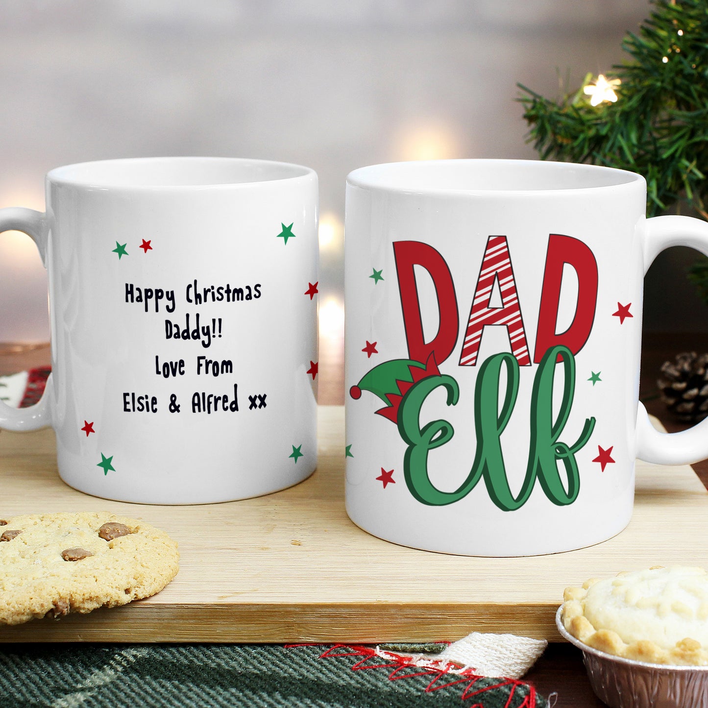 Personalised Dad Elf Mug - MK&JD Gifts