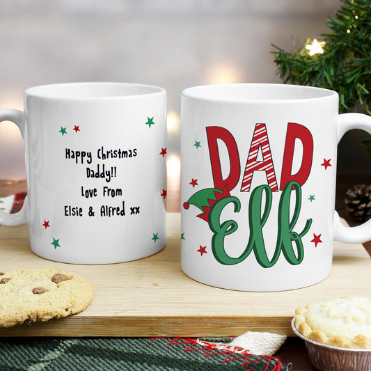 Personalised Dad Elf Mug - MK&JD Gifts