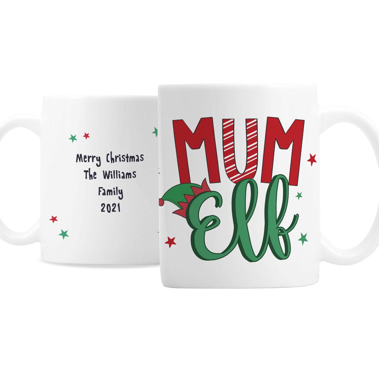 Personalised Mum Elf Mug - MK&JD Gifts