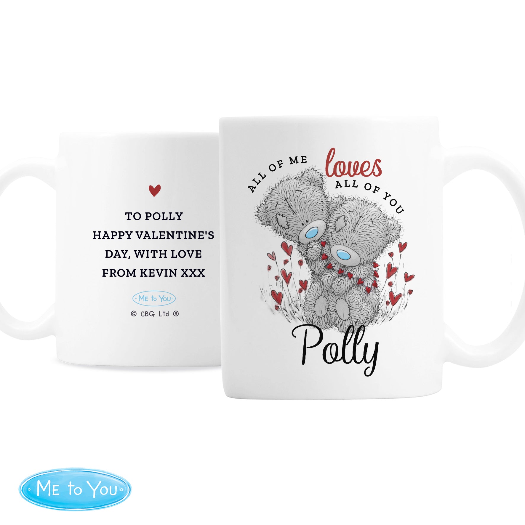 Personalised Me to You Valentine Mug - MK&JD Gifts